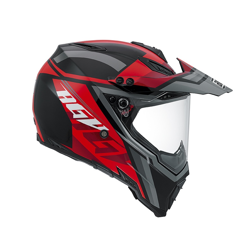 prilba AGV AX-8 Dual EVO KARAKUM Black/Gunmetal/Red