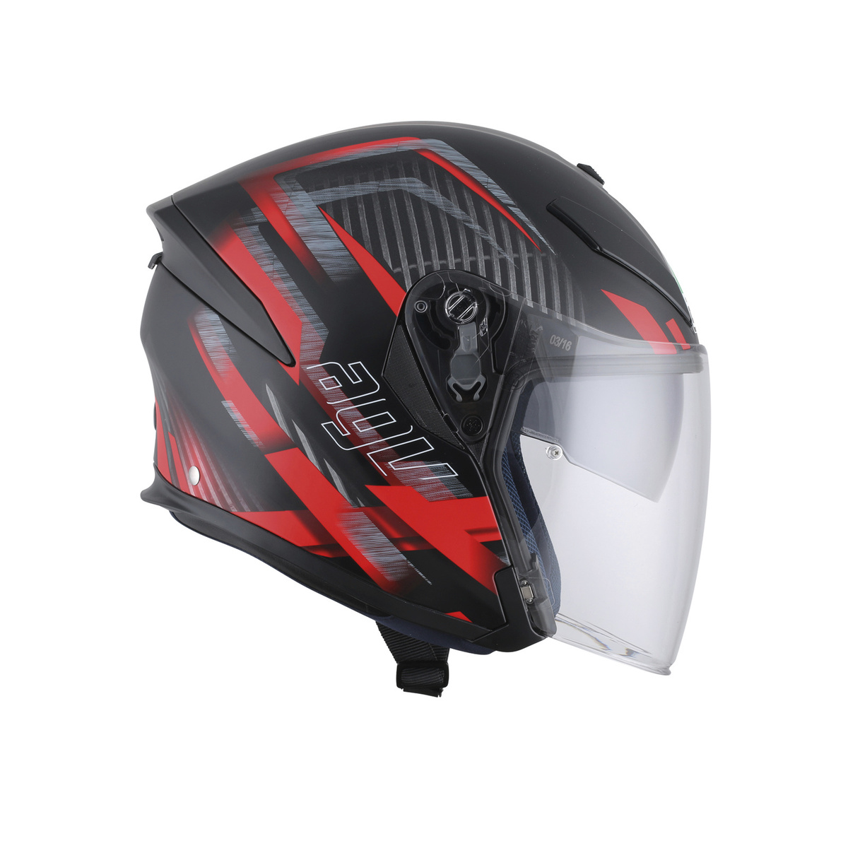 prilba AGV K-5 JET URBAN HUNTER MATT BLACK/RED