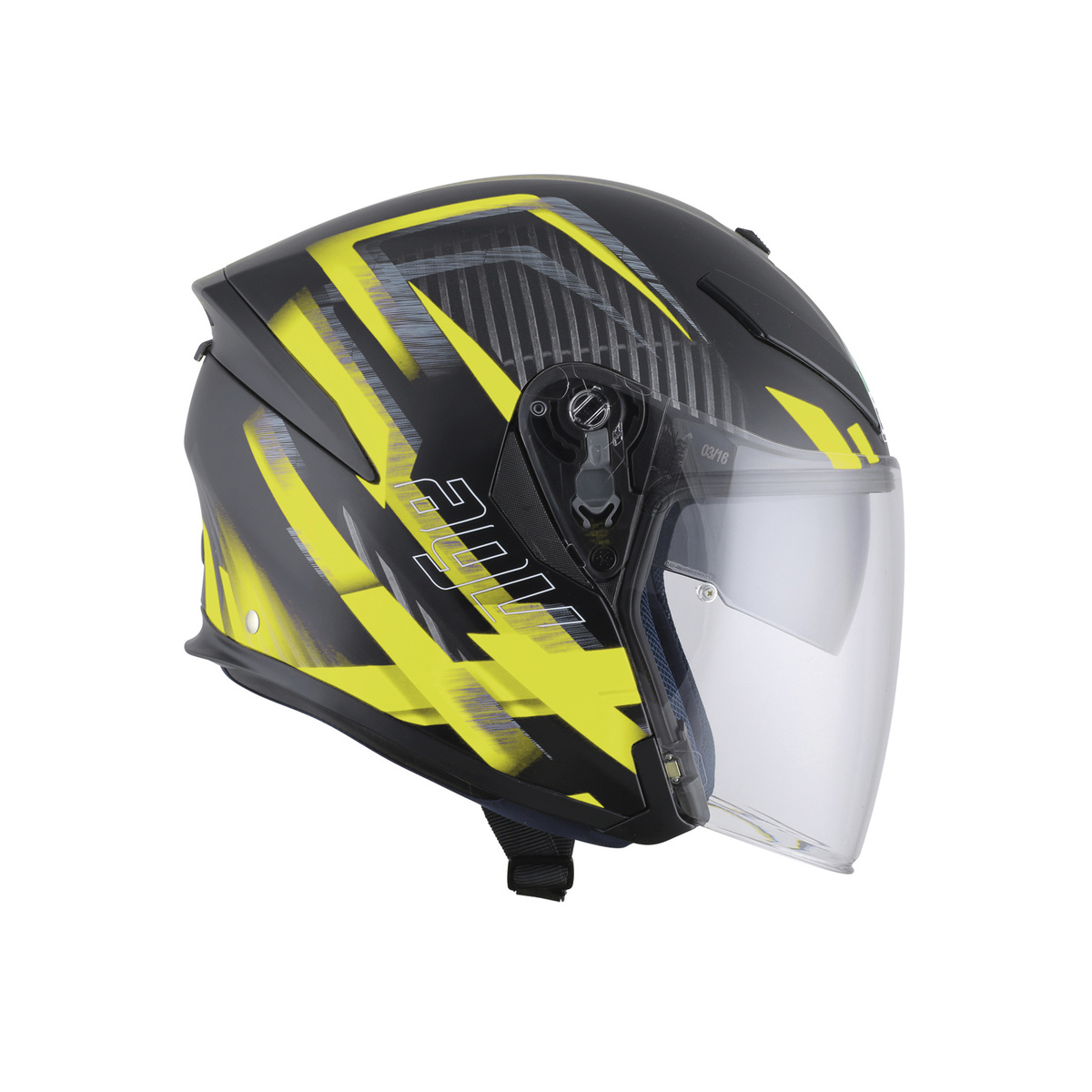 prilba AGV K-5 JET URBAN HUNTER MATT BLACK/YELLOW