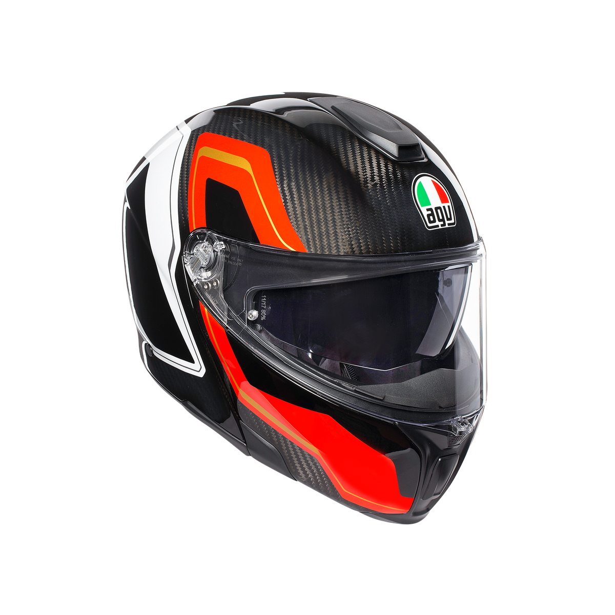 Prilba AGV SPORTMODULAR - SHARP CARBON/RED/WHITE