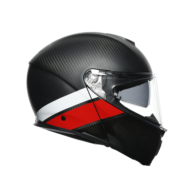 Prilba AGV SPORTMODULAR MULTI- LAYER CARBON/RED/WHITE