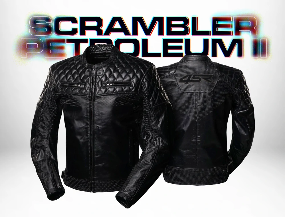 Kožená bunda 4SR Scrambler Petroleum II