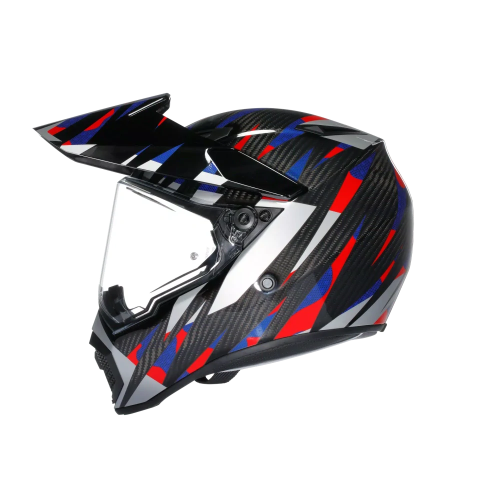 Prilba AGV AX9 STEPPA CARBON/RED/BLUE