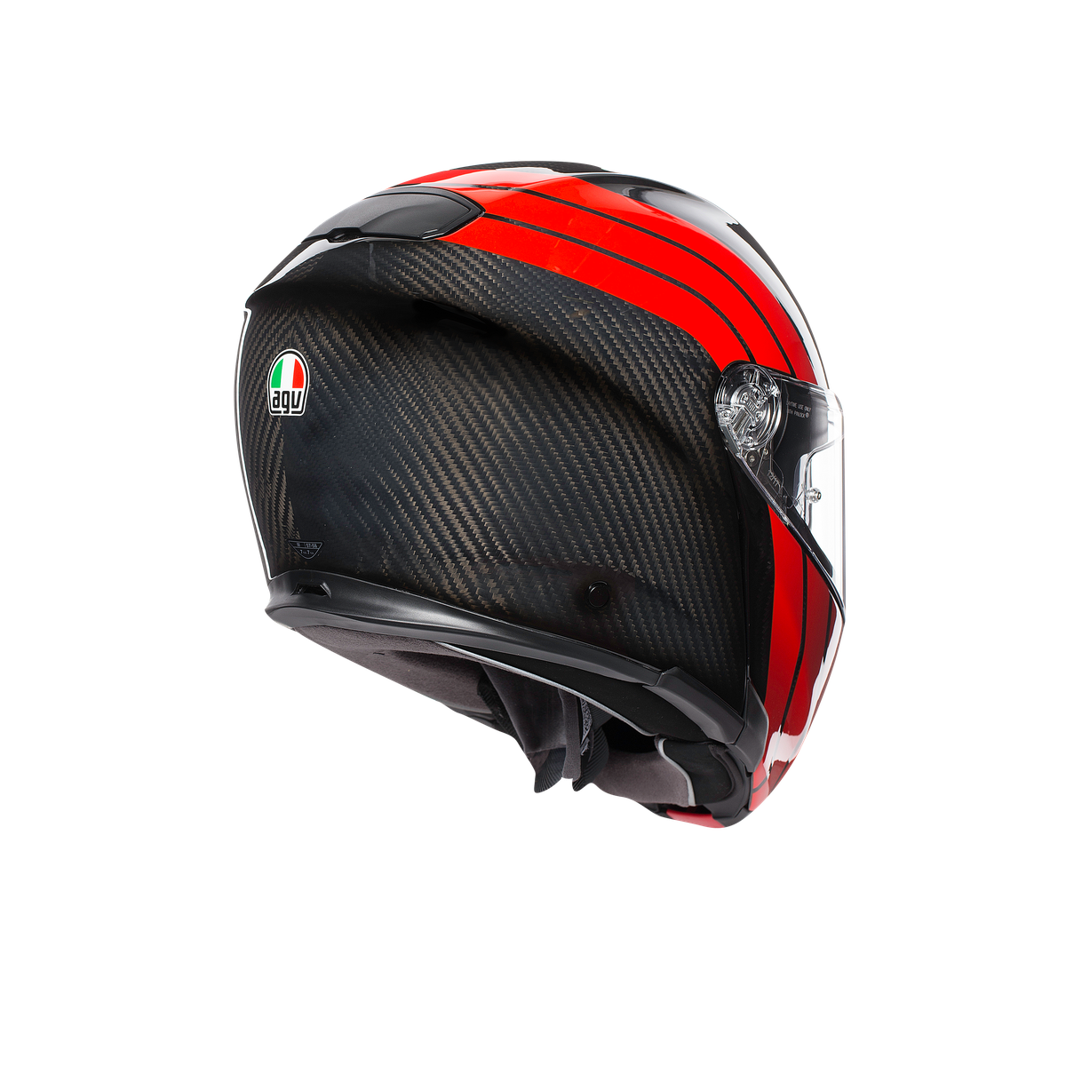 Prilba AGV SPORTMODULAR - STRIPES CARBON/RED
