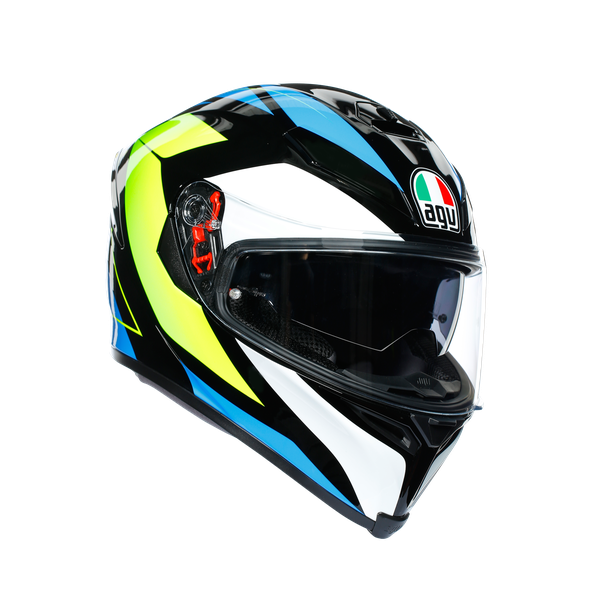 Prilba AGV K5 S CORE BLACK/CYAN/YELLOW FLUO